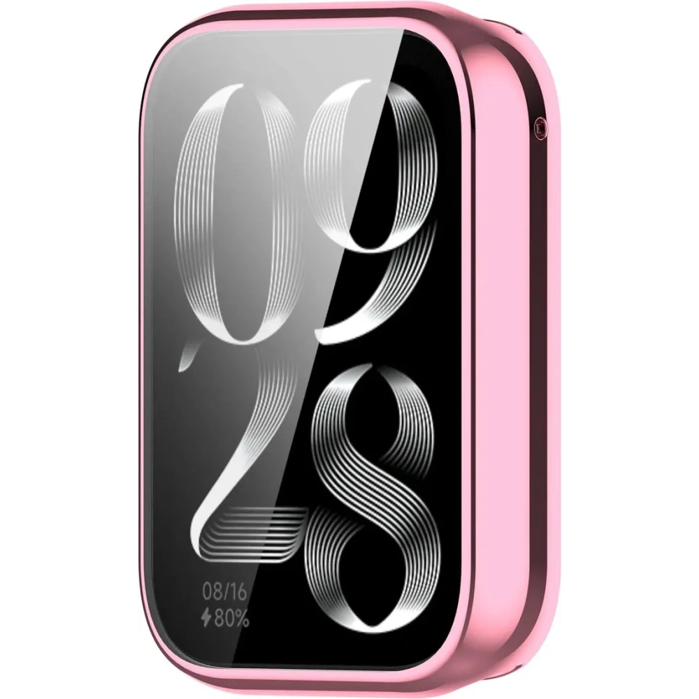 Etui z osłoną ekranu Bizon Case Watch Felipe do Xiaomi Mi Smart Band 9 Pro różowe