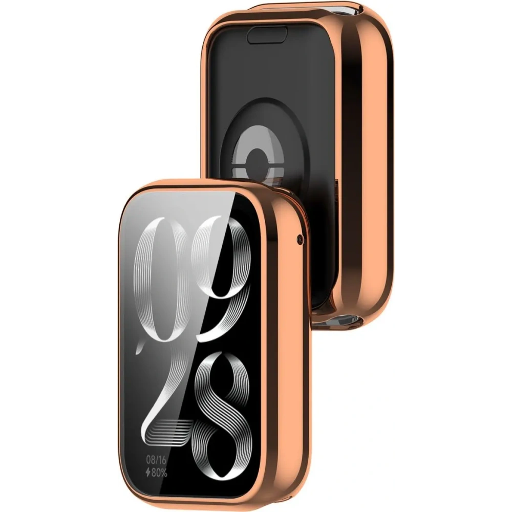 Etui z osłoną ekranu Bizon Case Watch Felipe do Xiaomi Mi Smart Band 9 Pro różowozłote