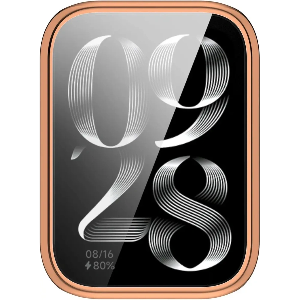 Etui z osłoną ekranu Bizon Case Watch Felipe do Xiaomi Mi Smart Band 9 Pro różowozłote