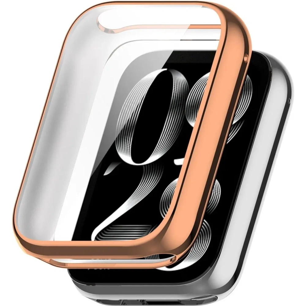 Etui z osłoną ekranu Bizon Case Watch Felipe do Xiaomi Mi Smart Band 9 Pro różowozłote