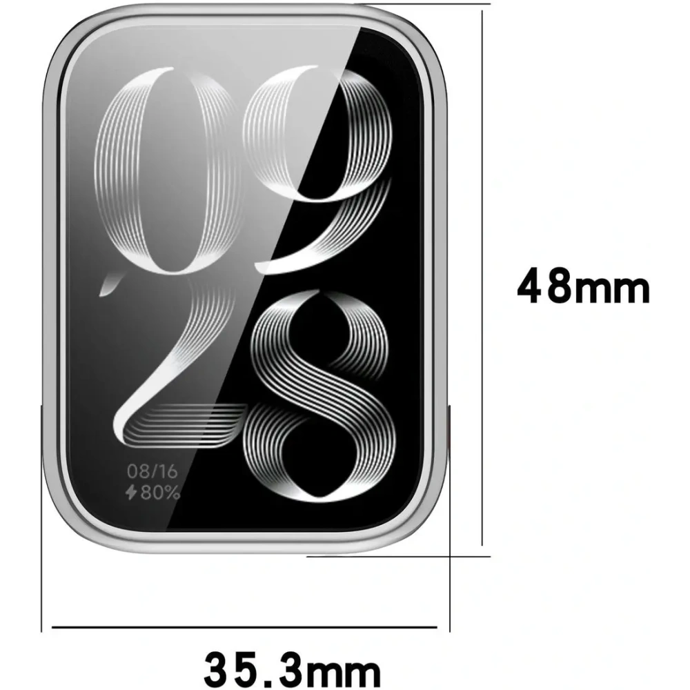 Etui z osłoną ekranu Bizon Case Watch Felipe do Xiaomi Mi Smart Band 9 Pro srebrne