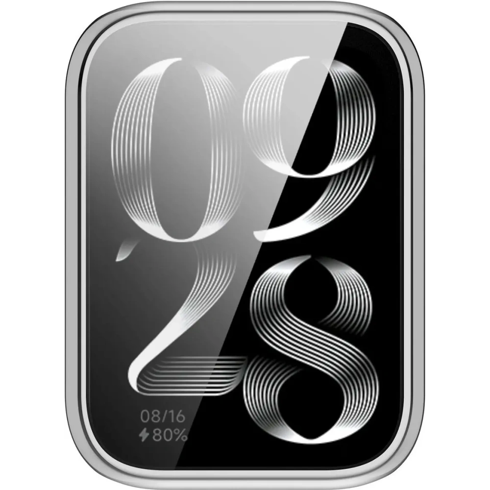 Etui z osłoną ekranu Bizon Case Watch Felipe do Xiaomi Mi Smart Band 9 Pro srebrne