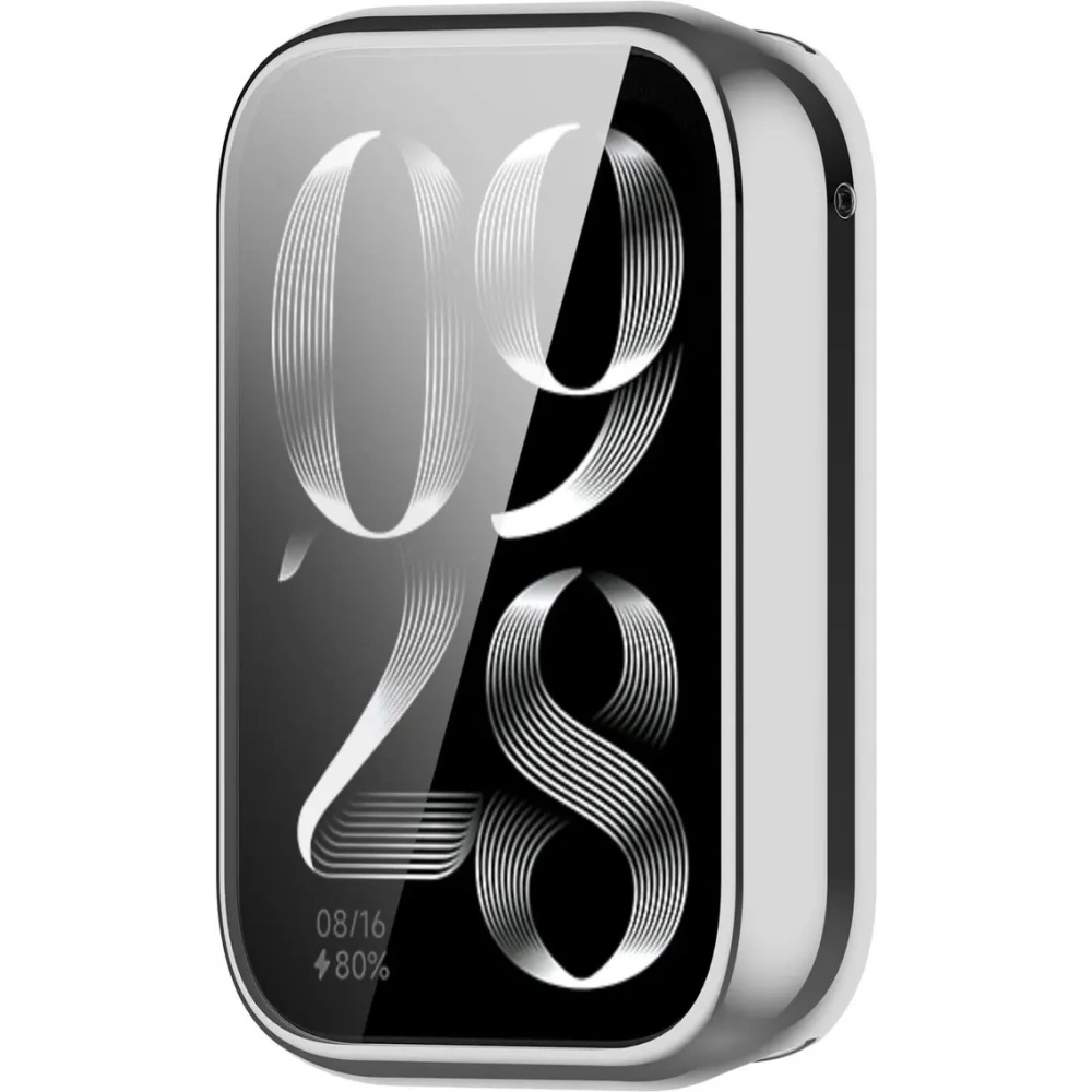 Etui z osłoną ekranu Bizon Case Watch Felipe do Xiaomi Mi Smart Band 9 Pro srebrne