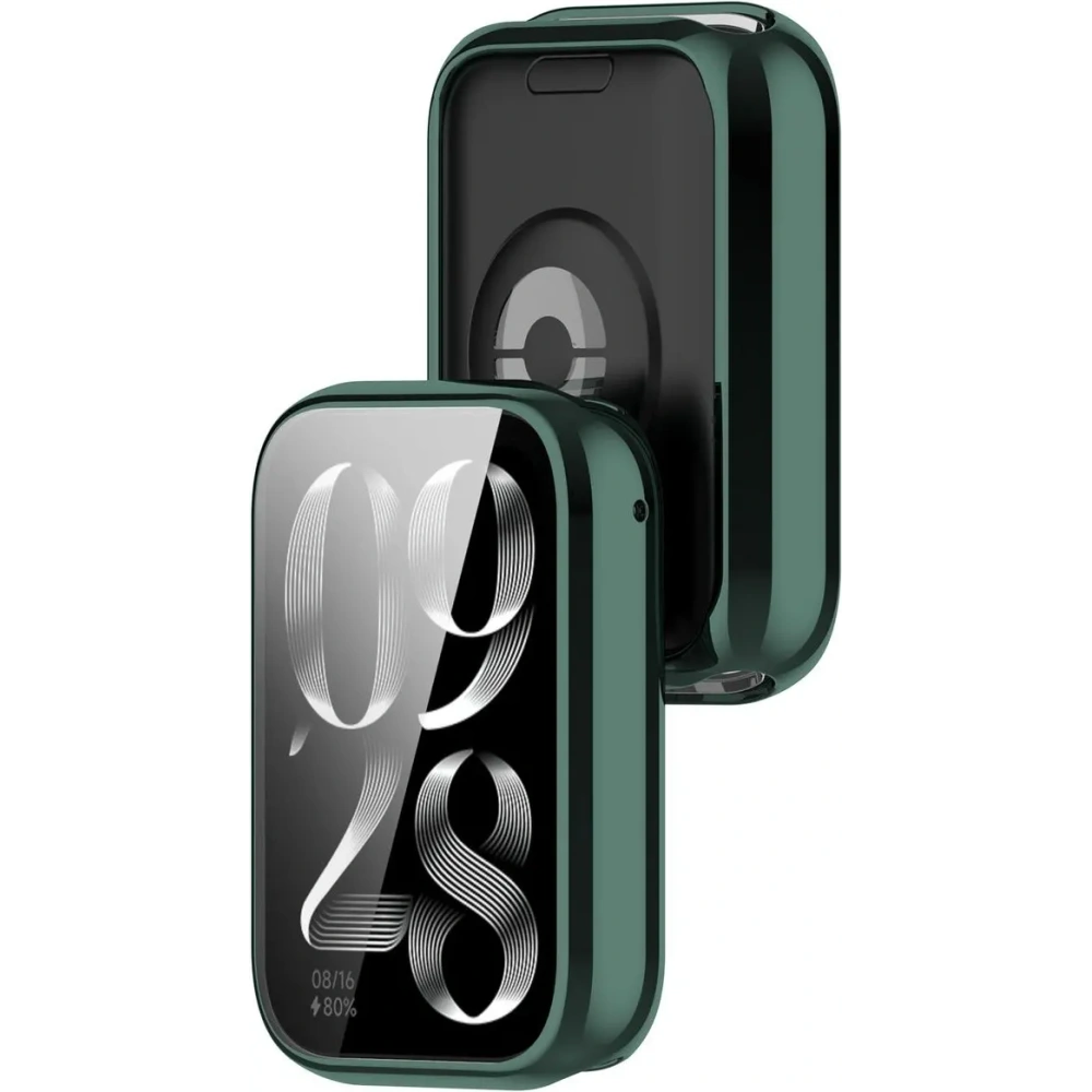 Etui z osłoną ekranu Bizon Case Watch Felipe do Xiaomi Mi Smart Band 9 Pro zielone