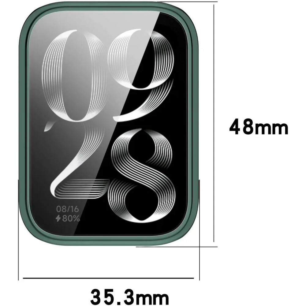 Etui z osłoną ekranu Bizon Case Watch Felipe do Xiaomi Mi Smart Band 9 Pro zielone