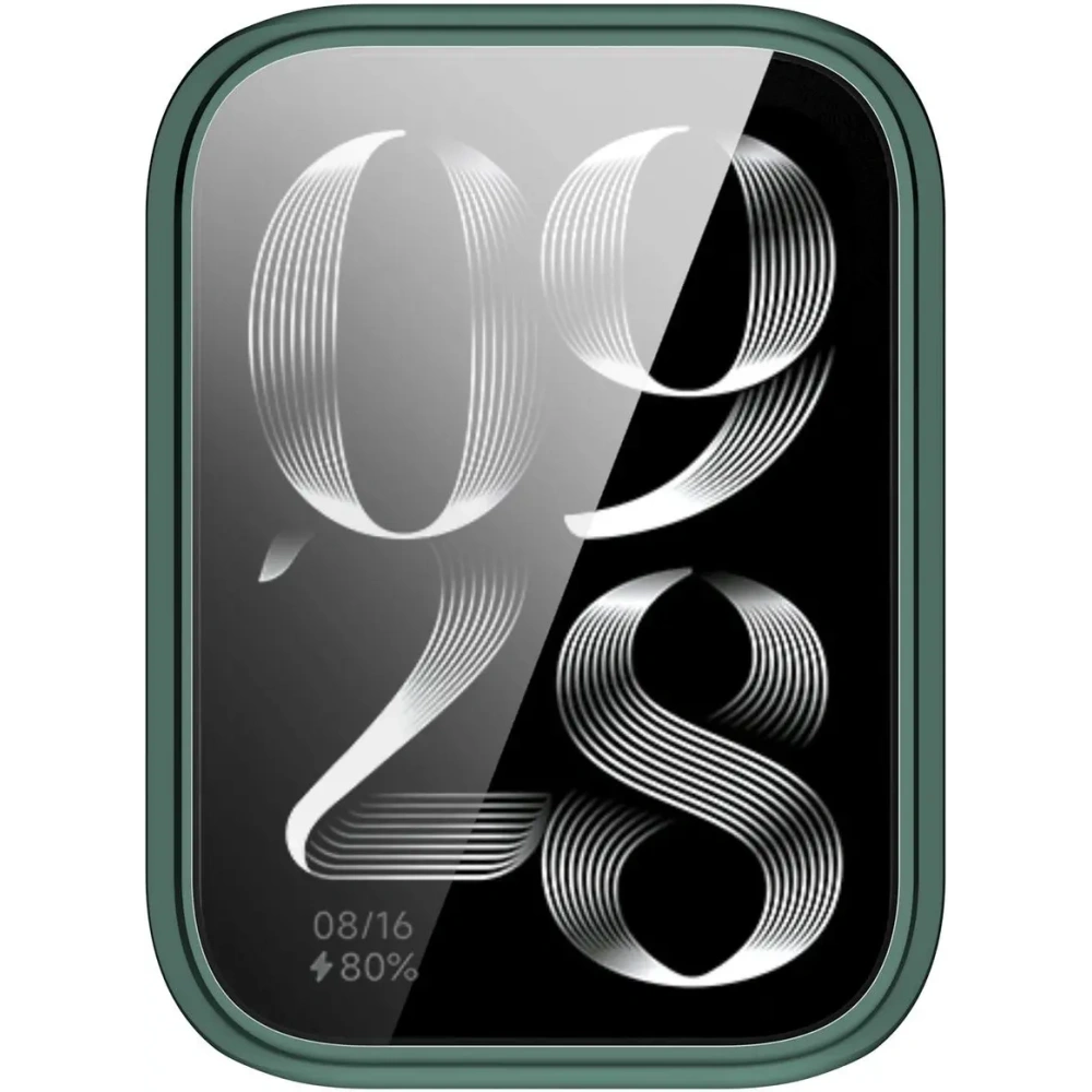 Etui z osłoną ekranu Bizon Case Watch Felipe do Xiaomi Mi Smart Band 9 Pro zielone