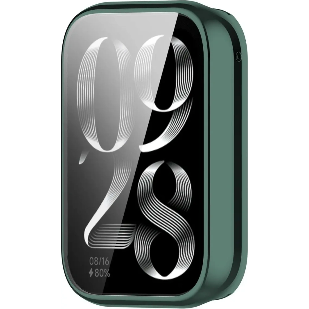 Etui z osłoną ekranu Bizon Case Watch Felipe do Xiaomi Mi Smart Band 9 Pro zielone