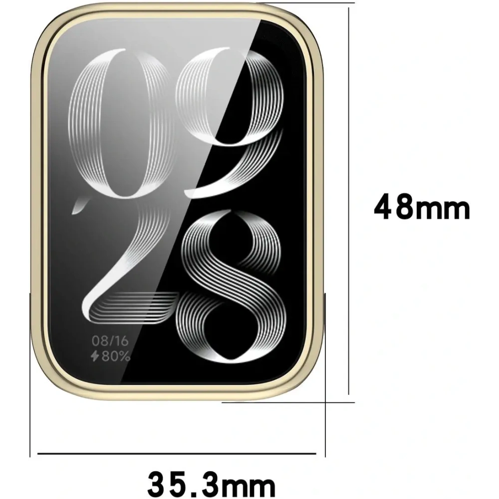 Etui z osłoną ekranu Bizon Case Watch Felipe do Xiaomi Mi Smart Band 9 Pro złote