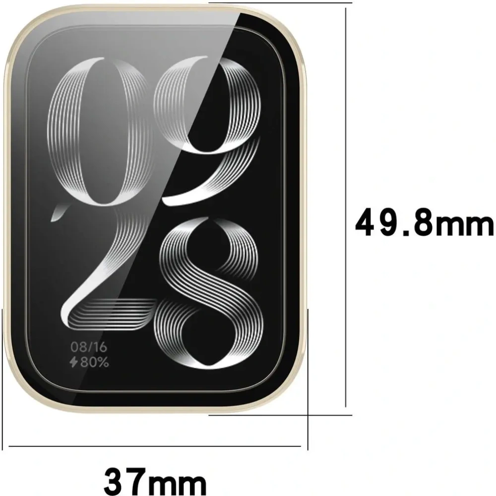 Etui ze szkłem do zegarka Bizon Case+Glass Watch do Xiaomi Mi Smart Band 9 Pro beżowe