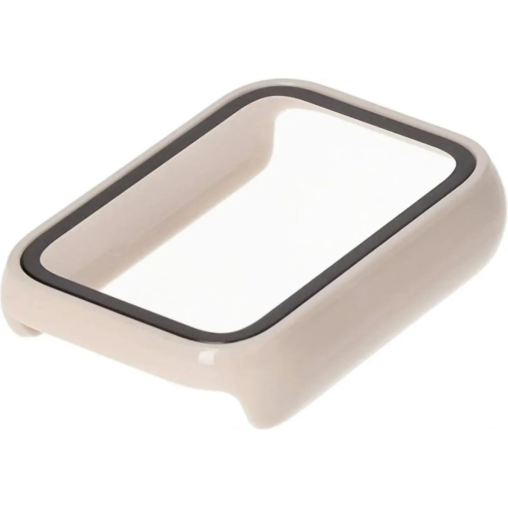 Etui ze szkłem do zegarka Bizon Case+Glass Watch do Xiaomi Mi Smart Band 9 Pro beżowe