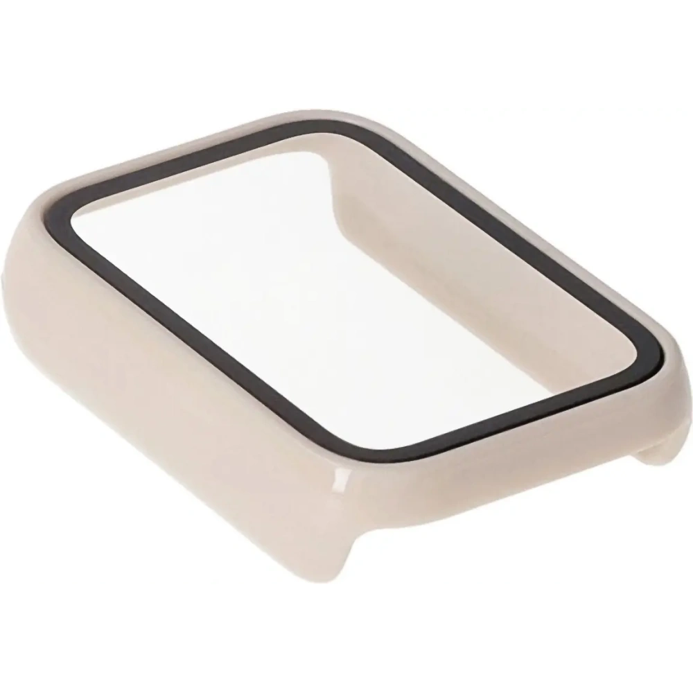 Etui ze szkłem do zegarka Bizon Case+Glass Watch do Xiaomi Mi Smart Band 9 Pro beżowe