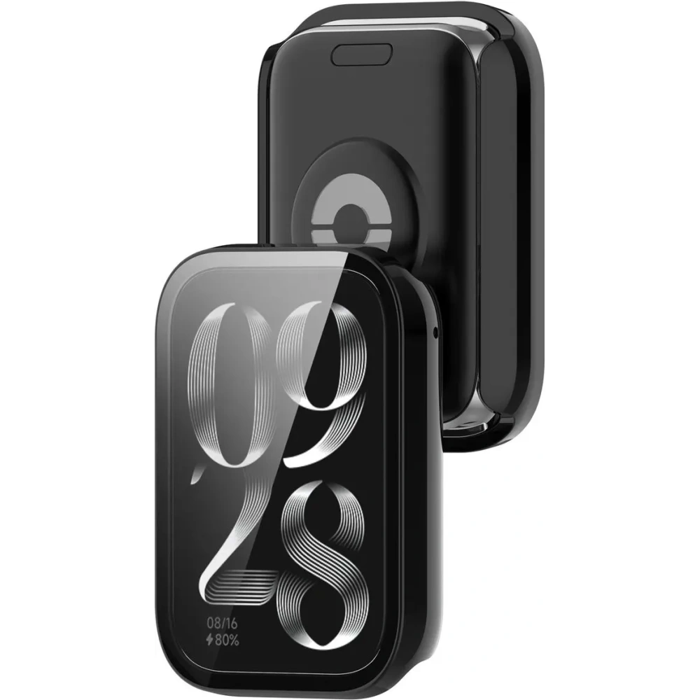 Etui ze szkłem do zegarka Bizon Case+Glass Watch do Xiaomi Mi Smart Band 9 Pro czarne
