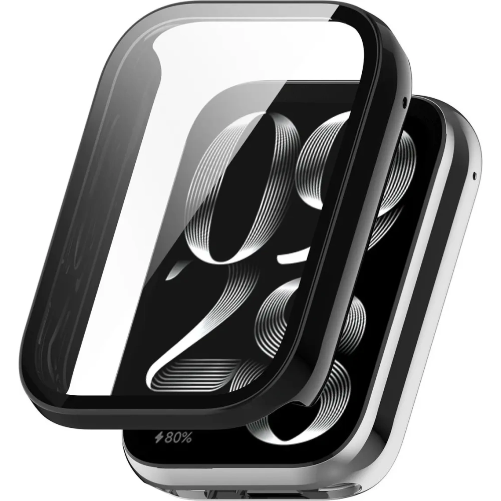 Etui ze szkłem do zegarka Bizon Case+Glass Watch do Xiaomi Mi Smart Band 9 Pro czarne