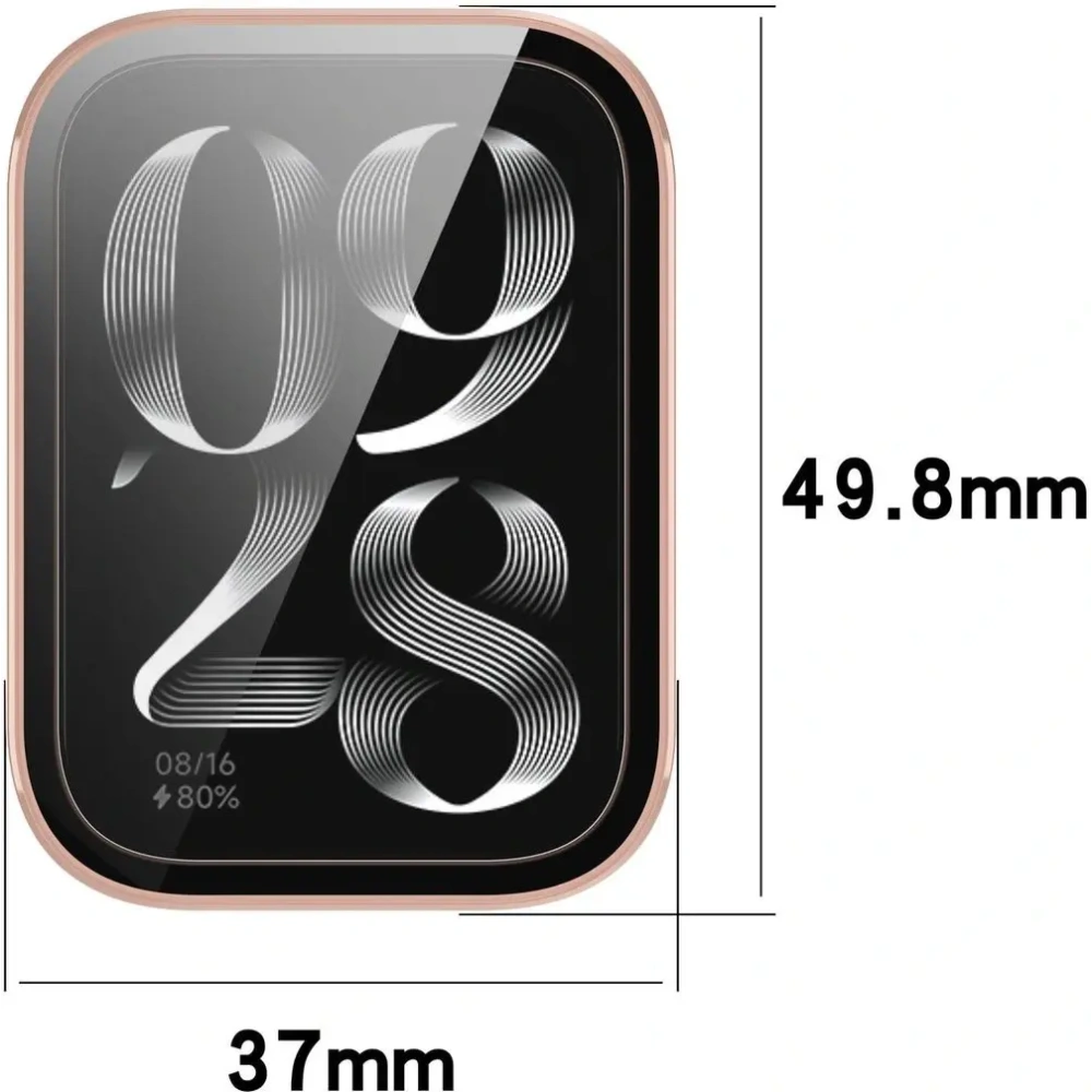 Etui ze szkłem do zegarka Bizon Case+Glass Watch do Xiaomi Mi Smart Band 9 Pro różowe