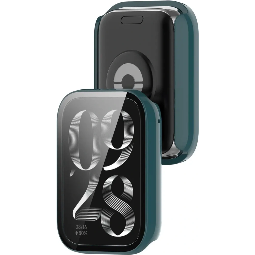 Etui ze szkłem do zegarka Bizon Case+Glass Watch do Xiaomi Mi Smart Band 9 Pro zielone