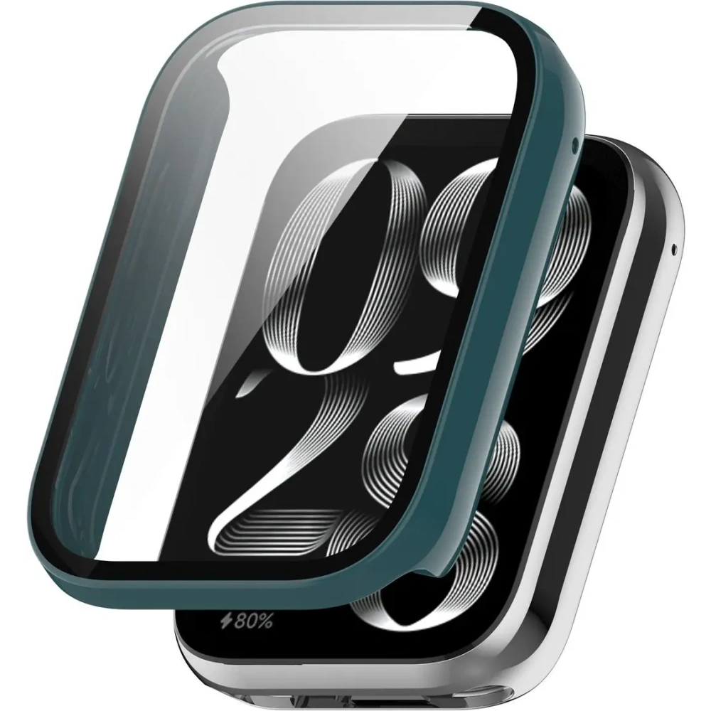 Etui ze szkłem do zegarka Bizon Case+Glass Watch do Xiaomi Mi Smart Band 9 Pro zielone