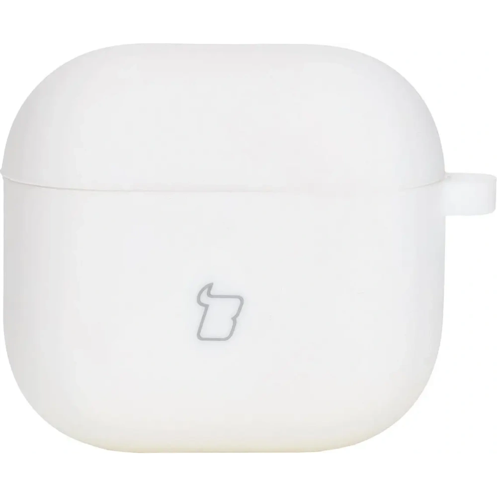 Silikonowe etui z karabińczykiem Bizon Case Headphone Silicone do Apple AirPods 4 białe