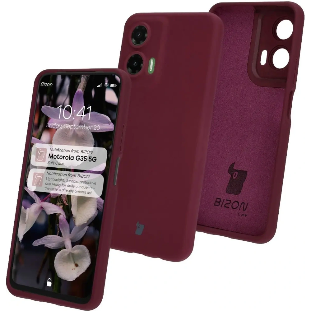 Silikonowe etui Bizon Soft Case do Motorola Moto G35 5G ciemnofioletowe