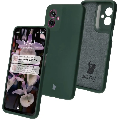 Kup Silikonowe etui Bizon Soft Case do Motorola Moto G55 5G ciemnozielone - BIZ7994 - {ean13} - Sklep Home Screen