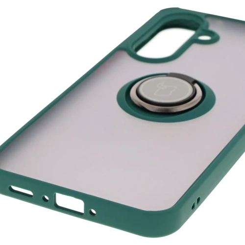 Kup Etui z uchwytem na palec Bizon Case Hybrid Ring do Samsung Galaxy A36 5G / A56 5G kouřové s tmavě zeleným rámečkem - BIZ7999 - {ean13} - Sklep Home Screen
