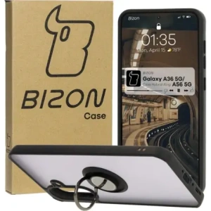 Bizon Case Hybrid Ring Samsung Galaxy A36 5G / A56 5G smoky with a black frame