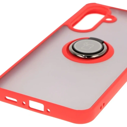 Kup Etui z uchwytem na palec Bizon Case Hybrid Ring do Samsung Galaxy A36 5G / A56 5G przydymione z czerwoną ramką - BIZ8001 - {ean13} - Sklep Home Screen