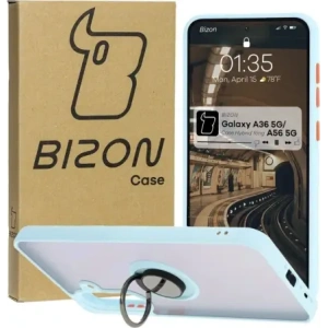 Bizon Case Hybrid Ring Samsung Galaxy A36 5G / A56 5G smoky with a light blue frame