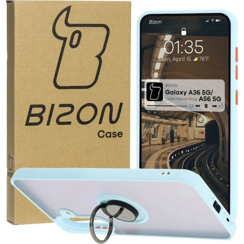 Kup Bizon Case Hybrid Ring Samsung Galaxy A36 5G / A56 5G smoky cu un cadru albastru deschis - BIZ8003 - {ean13} - Sklep Home Screen