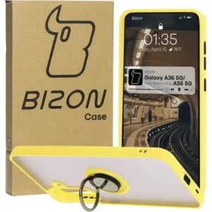 Bizon Case Hybrid Ring Samsung Galaxy A36 5G / A56 5G smoky with a yellow frame