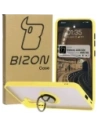 Bizon Case Hybrid Ring Samsung Galaxy A36 5G / A56 5G fumuriu cu un cadru galben