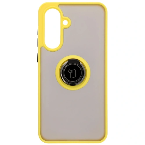 Kup Etui z uchwytem na palec Bizon Case Hybrid Ring do Samsung Galaxy A36 5G / A56 5G kouřové s žlutým rámečkem - BIZ8004 - {ean13} - Sklep Home Screen