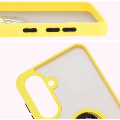Kup Etui z uchwytem na palec Bizon Case Hybrid Ring do Samsung Galaxy A36 5G / A56 5G kouřové s žlutým rámečkem - BIZ8004 - {ean13} - Sklep Home Screen