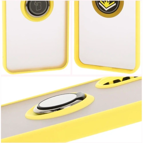 Kup Etui z uchwytem na palec Bizon Case Hybrid Ring do Samsung Galaxy A36 5G / A56 5G kouřové s žlutým rámečkem - BIZ8004 - {ean13} - Sklep Home Screen