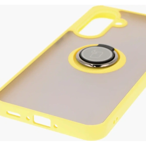 Kup Etui z uchwytem na palec Bizon Case Hybrid Ring do Samsung Galaxy A36 5G / A56 5G kouřové s žlutým rámečkem - BIZ8004 - {ean13} - Sklep Home Screen