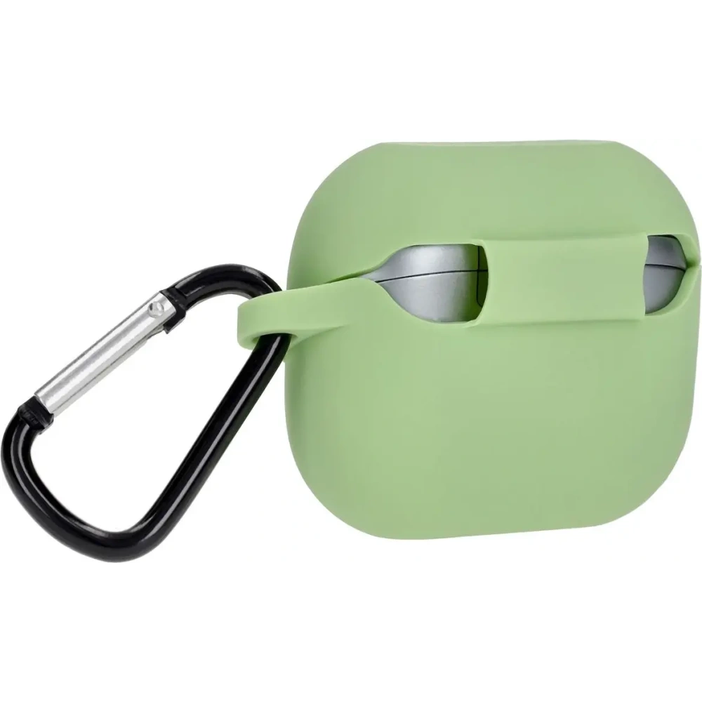 Silikonowe etui z karabińczykiem Bizon Case Headphone Silicone do Samsung Galaxy Buds 3 / 3 Pro jasnozielone