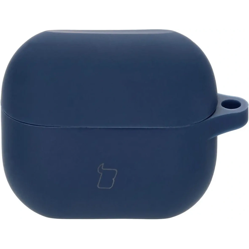 Silikonowe etui z karabińczykiem Bizon Case Headphone Silicone do Samsung Galaxy Buds 3 / 3 Pro ciemnoniebieskie