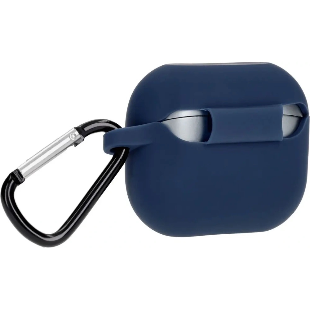 Silikonowe etui z karabińczykiem Bizon Case Headphone Silicone do Samsung Galaxy Buds 3 / 3 Pro ciemnoniebieskie