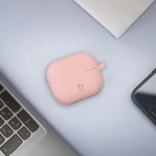 Kup Silikonowe etui z karabińczykiem Bizon Case Headphone Silicone do Samsung Galaxy Buds 3 / 3 Pro jasnoróżowe - BIZ8014 - {ean13} - Sklep Home Screen