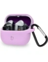 Silikonowe etui z karabińczykiem Bizon Case Headphone Silicone do Samsung Galaxy Buds 3 / 3 Pro jasnofioletowe