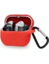 Silikonové pouzdro s karabinkou Bizon Case Headphone Silicone pro Samsung Galaxy Buds 3 / 3 Pro červené