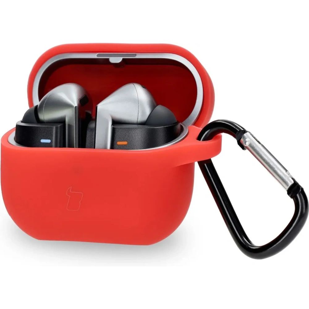 Silikonowe etui z karabińczykiem Bizon Case Headphone Silicone do Samsung Galaxy Buds 3 / 3 Pro czerwone