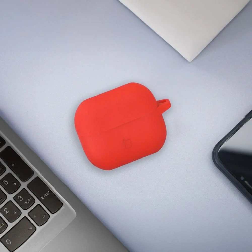 Silikonowe etui z karabińczykiem Bizon Case Headphone Silicone do Samsung Galaxy Buds 3 / 3 Pro czerwone