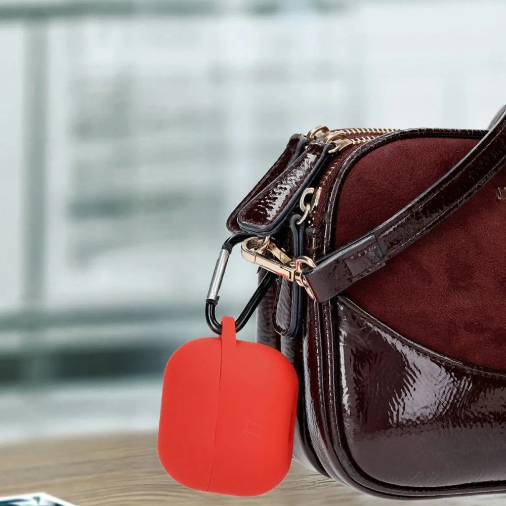 Silikonowe etui z karabińczykiem Bizon Case Headphone Silicone do Samsung Galaxy Buds 3 / 3 Pro czerwone