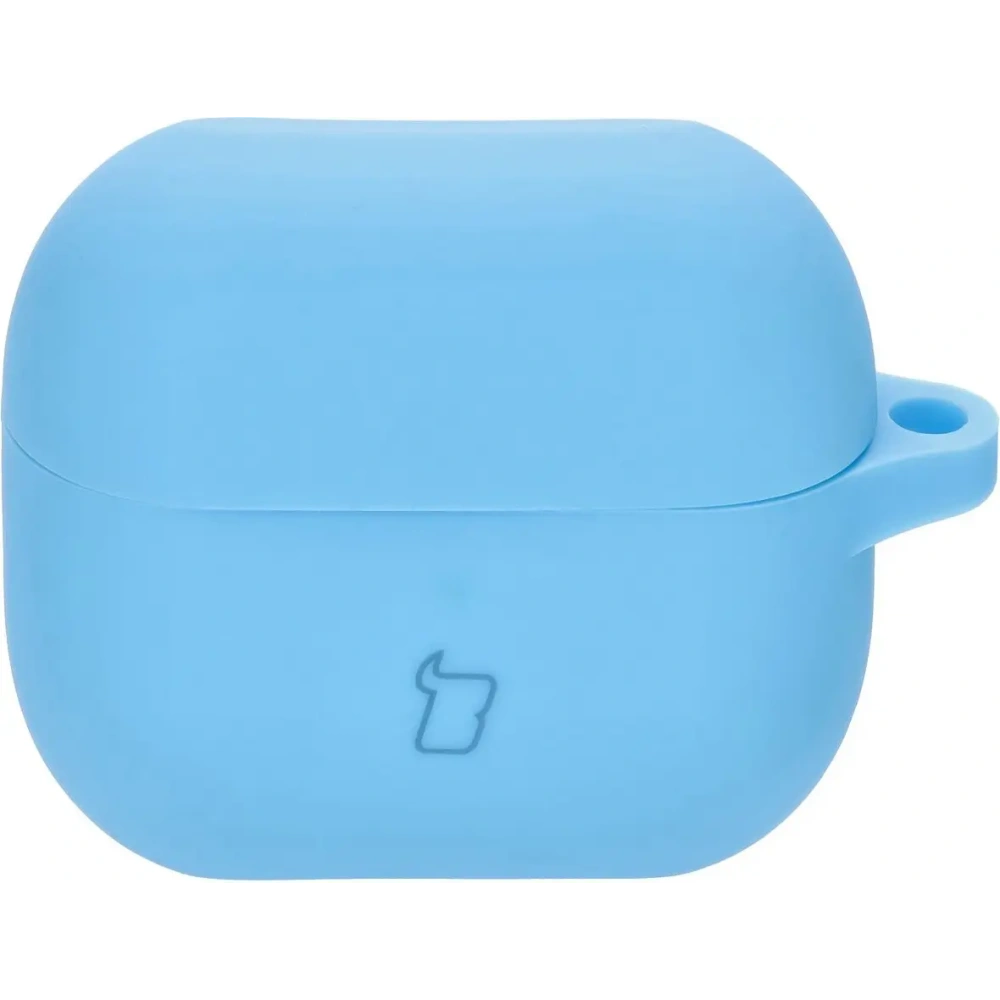 Silikonowe etui z karabińczykiem Bizon Case Headphone Silicone do Samsung Galaxy Buds 3 / 3 Pro niebieskie