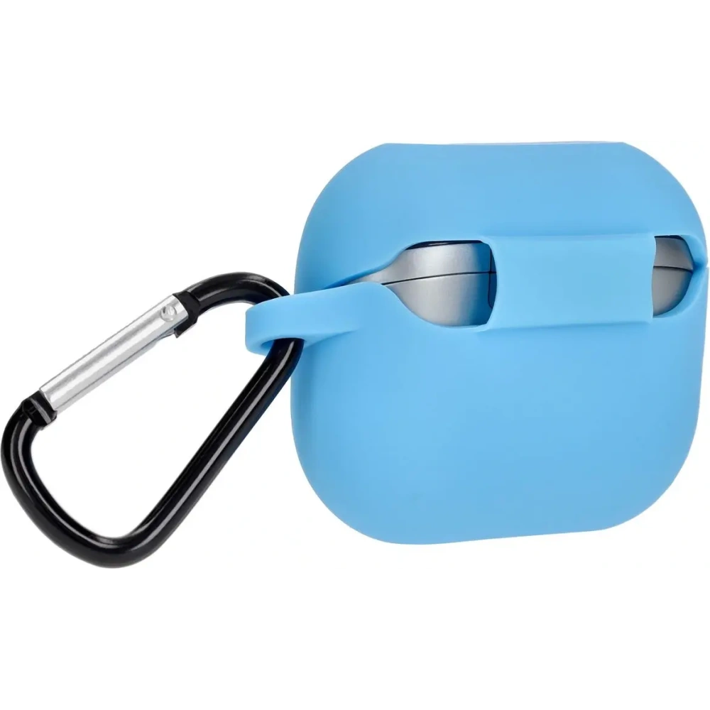 Silikonowe etui z karabińczykiem Bizon Case Headphone Silicone do Samsung Galaxy Buds 3 / 3 Pro niebieskie