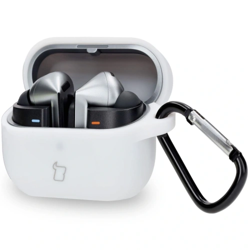 Kup Silikonowe etui z karabińczykiem Bizon Case Headphone Silicone do Samsung Galaxy Buds 3 / 3 Pro białe - BIZ8018 - {ean13} - Sklep Home Screen