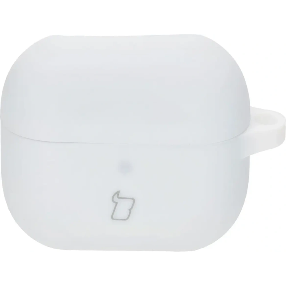 Silikonowe etui z karabińczykiem Bizon Case Headphone Silicone do Samsung Galaxy Buds 3 / 3 Pro białe