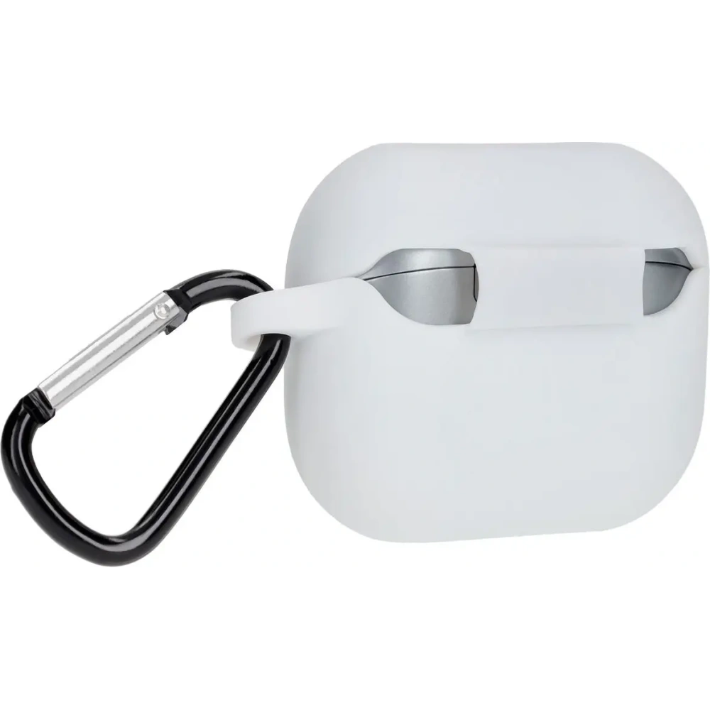 Silikonowe etui z karabińczykiem Bizon Case Headphone Silicone do Samsung Galaxy Buds 3 / 3 Pro białe