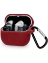 Silikonowe etui z karabińczykiem Bizon Case Headphone Silicone do Samsung Galaxy Buds 3 / 3 Pro burgundowe