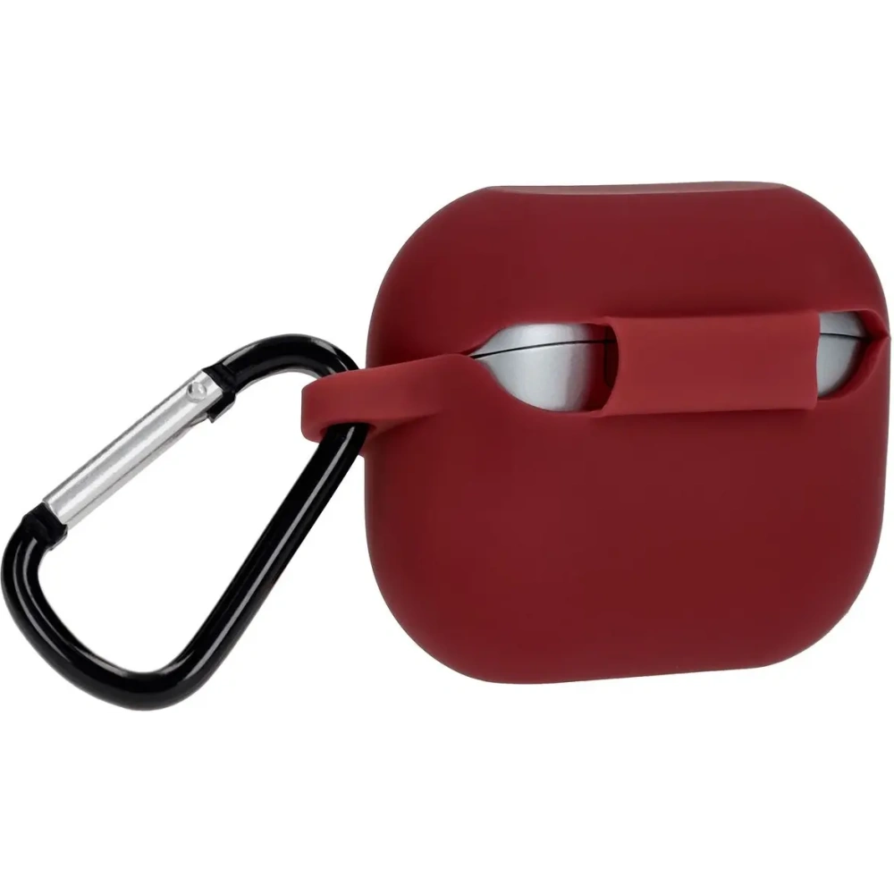 Silikonowe etui z karabińczykiem Bizon Case Headphone Silicone do Samsung Galaxy Buds 3 / 3 Pro burgundowe